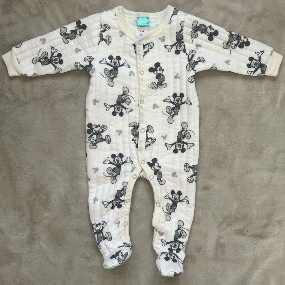 Disney Cream and Black Footies One Piece